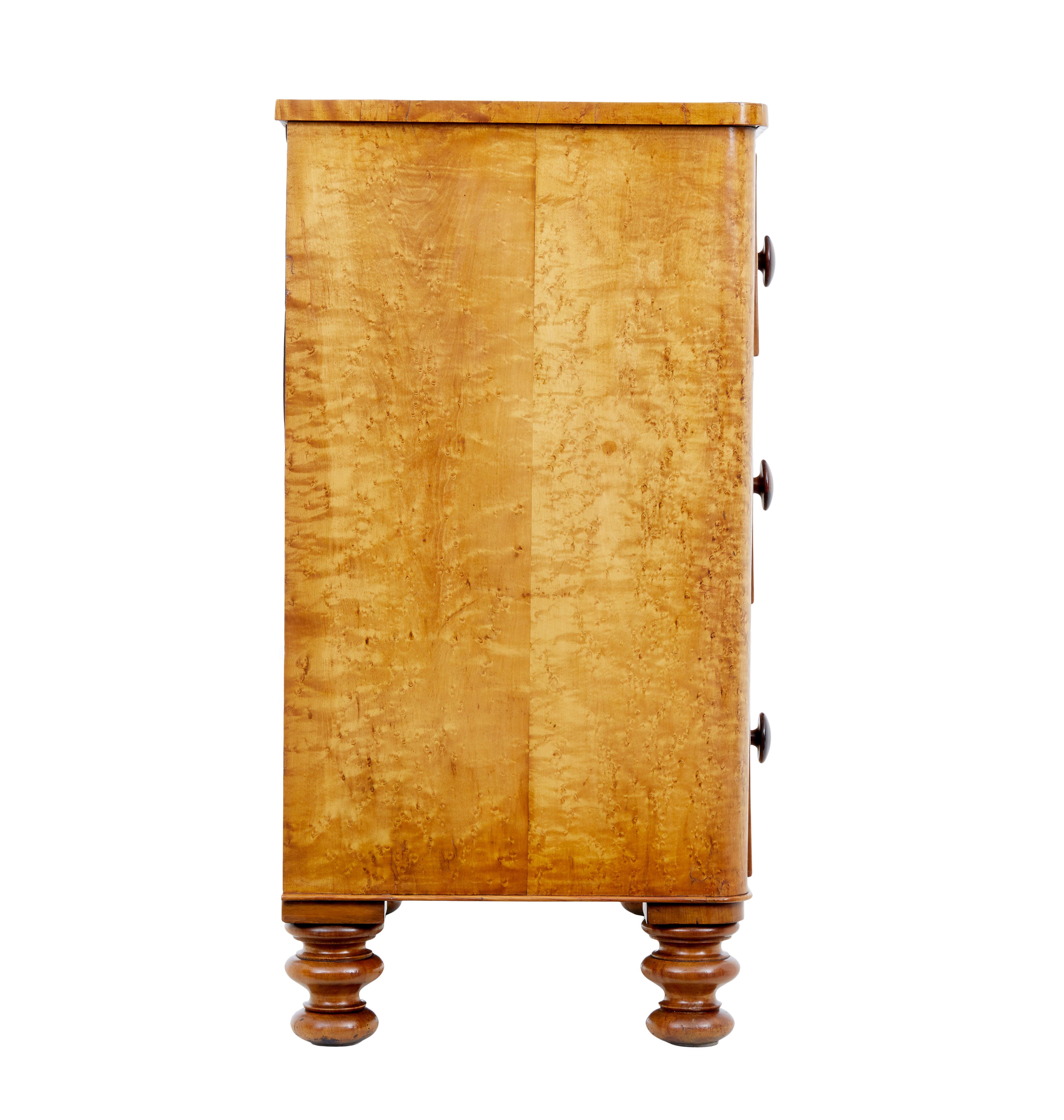 Hand-Crafted 19th Century Bird’S-Eye Maple Chest of Drawers