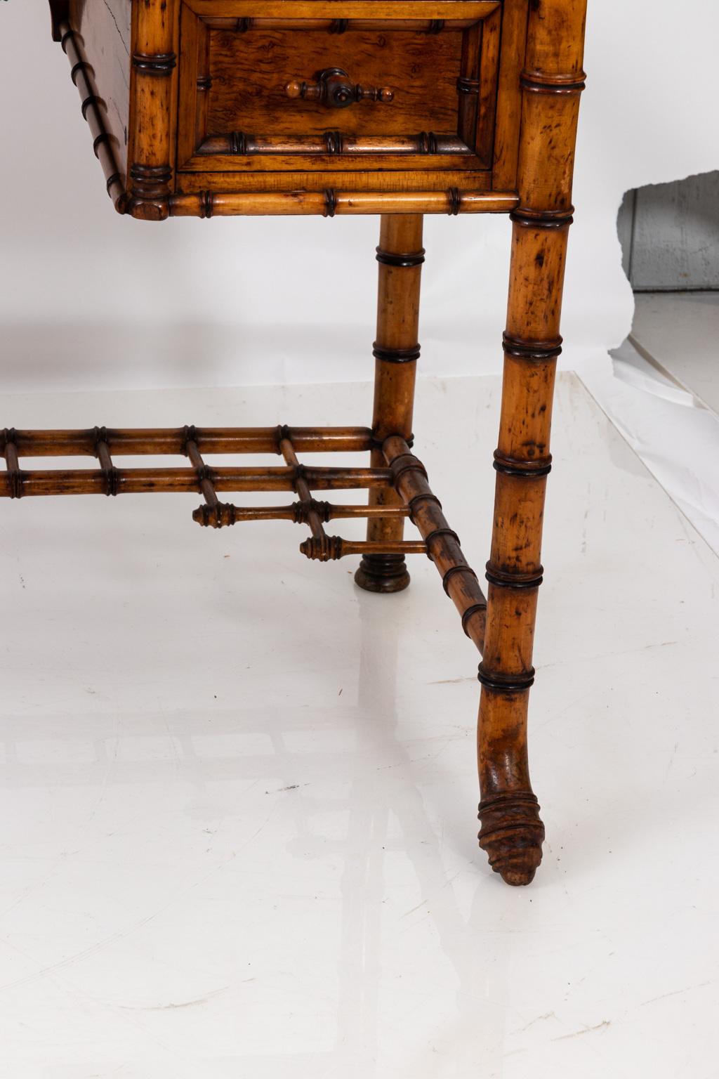 19th Century Bird's-Eye Maple Faux Bamboo Dressing Table by R. J. Horner 7