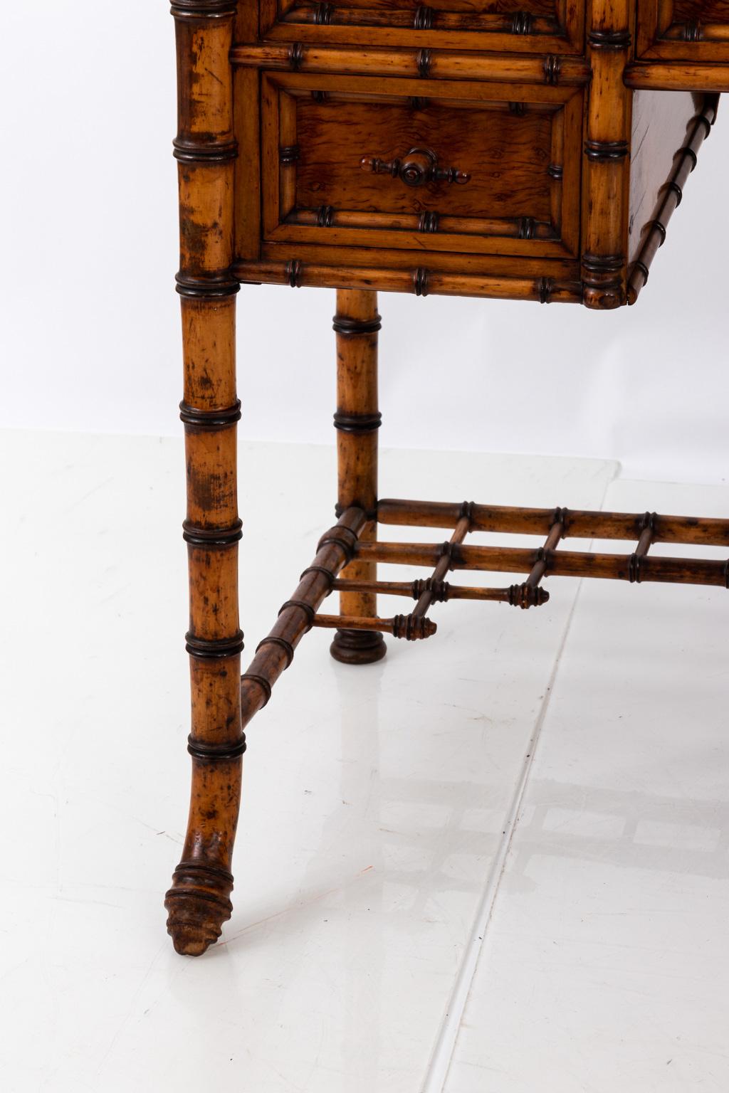 19th Century Bird's-Eye Maple Faux Bamboo Dressing Table by R. J. Horner 8