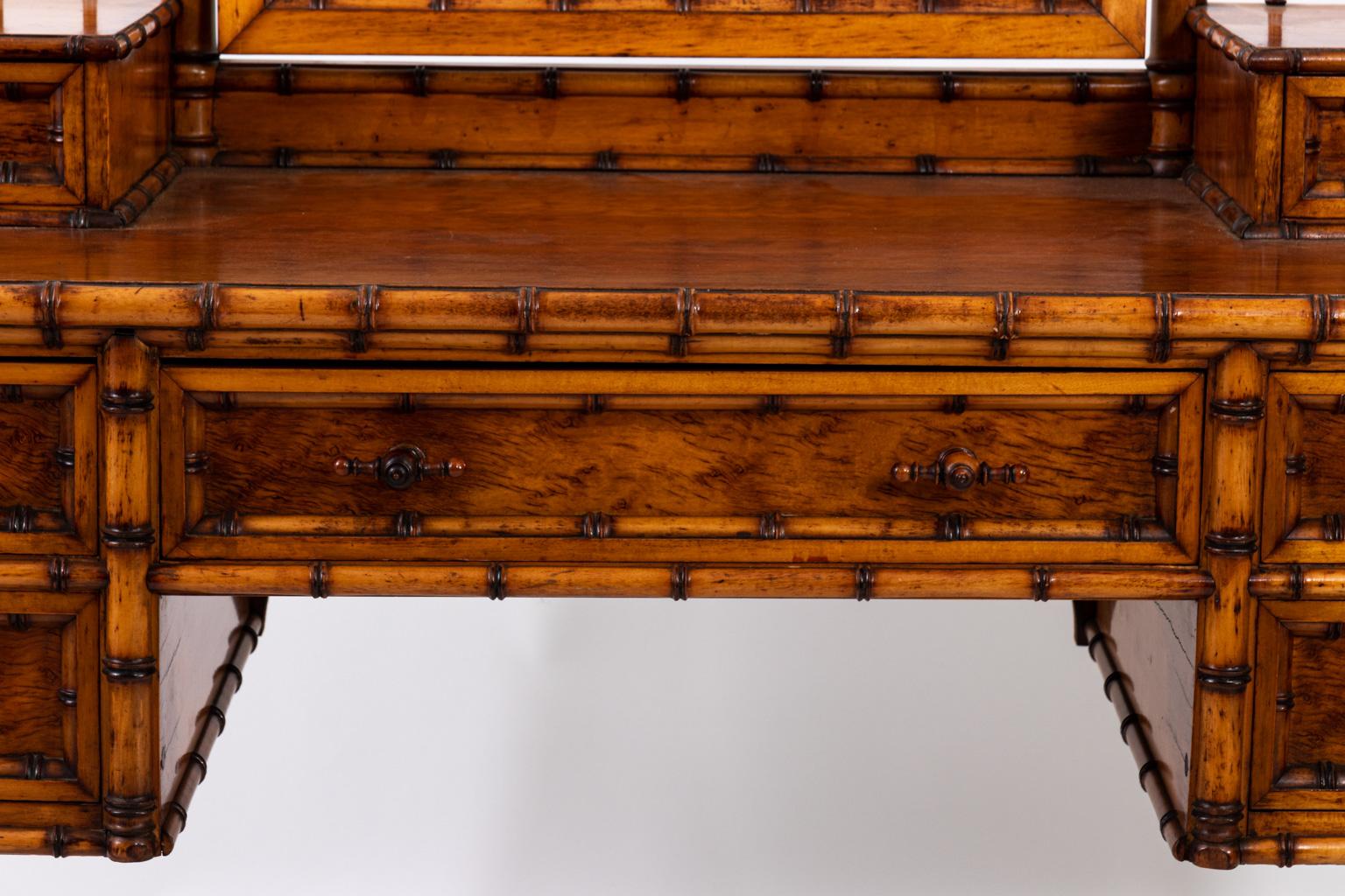 19th Century Bird's-Eye Maple Faux Bamboo Dressing Table by R. J. Horner 9