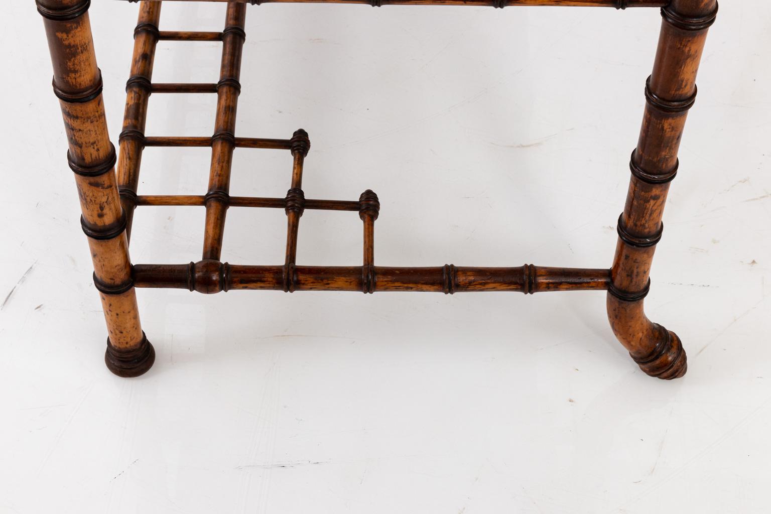 19th Century Bird's-Eye Maple Faux Bamboo Dressing Table by R. J. Horner In Good Condition In Stamford, CT