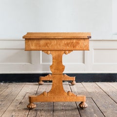 19th Century Bird’s Eye Maple Library Table by Gillows of Lancaster