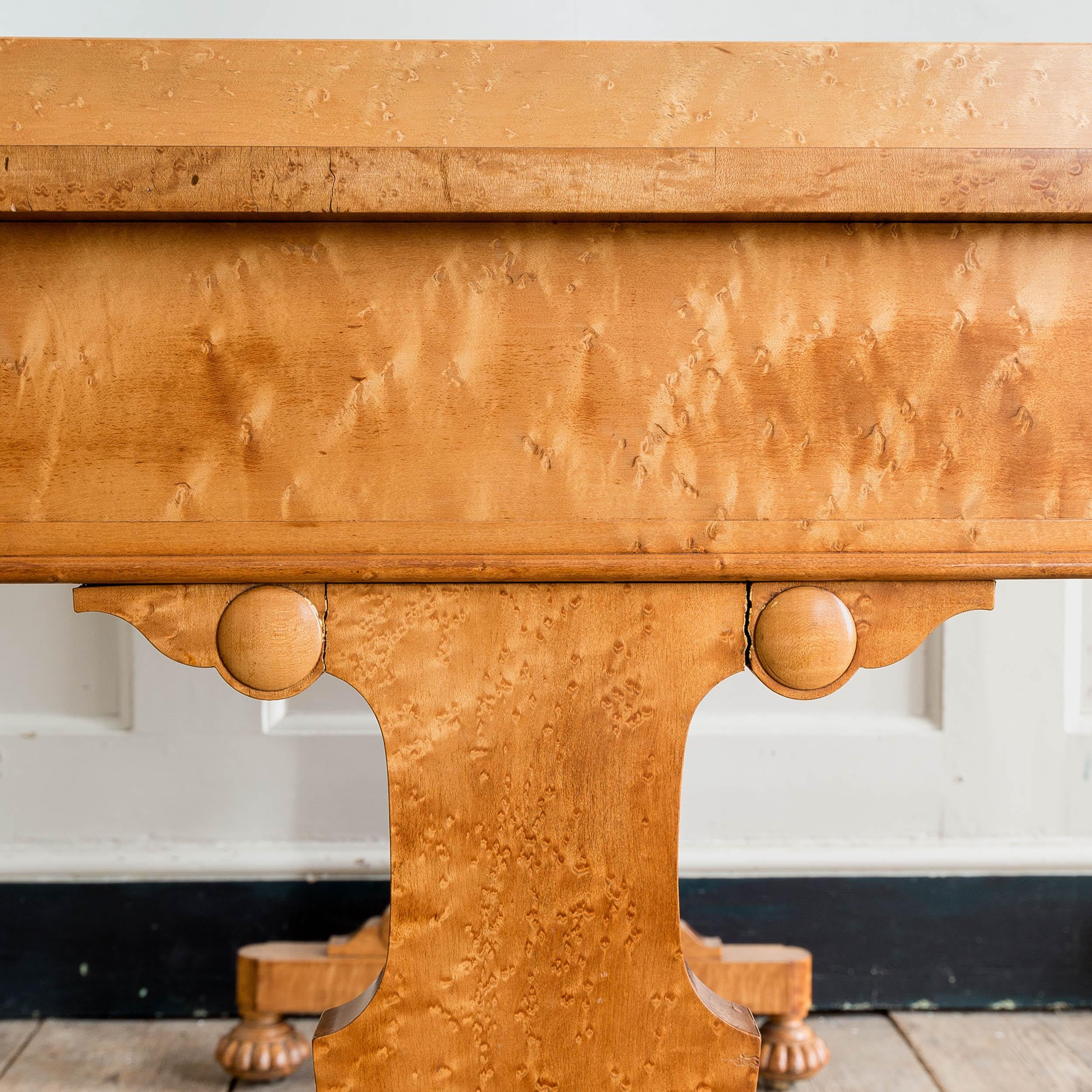 19th Century Bird’s Eye Maple Library Table by Gillows of Lancaster 3