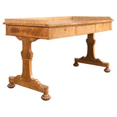 19th Century Bird’s Eye Maple Library Table by Gillows of Lancaster