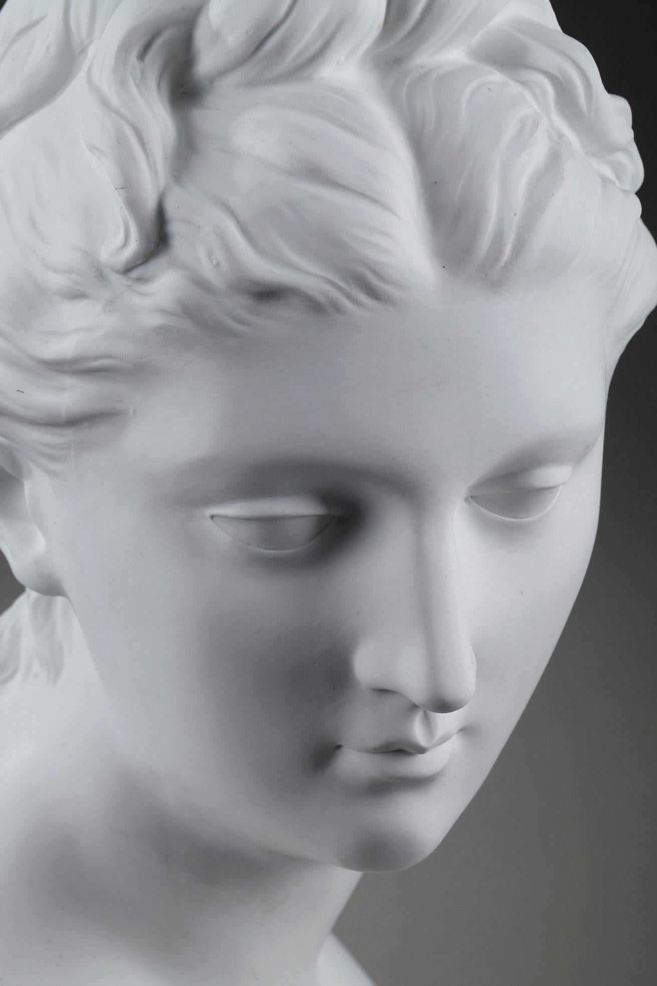 19th Century Bisque Bust: Diana the Huntress After Houdon 5