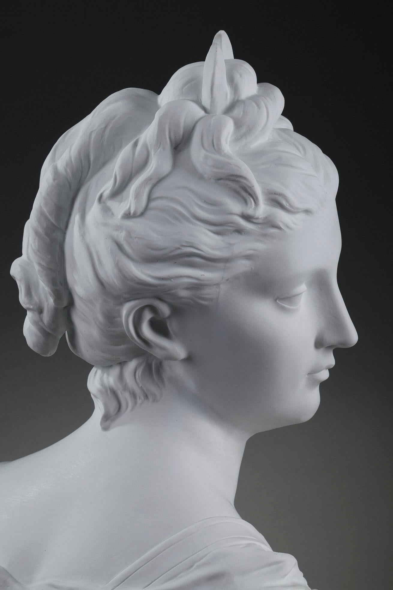 19th Century Bisque Bust: Diana the Huntress After Houdon 6