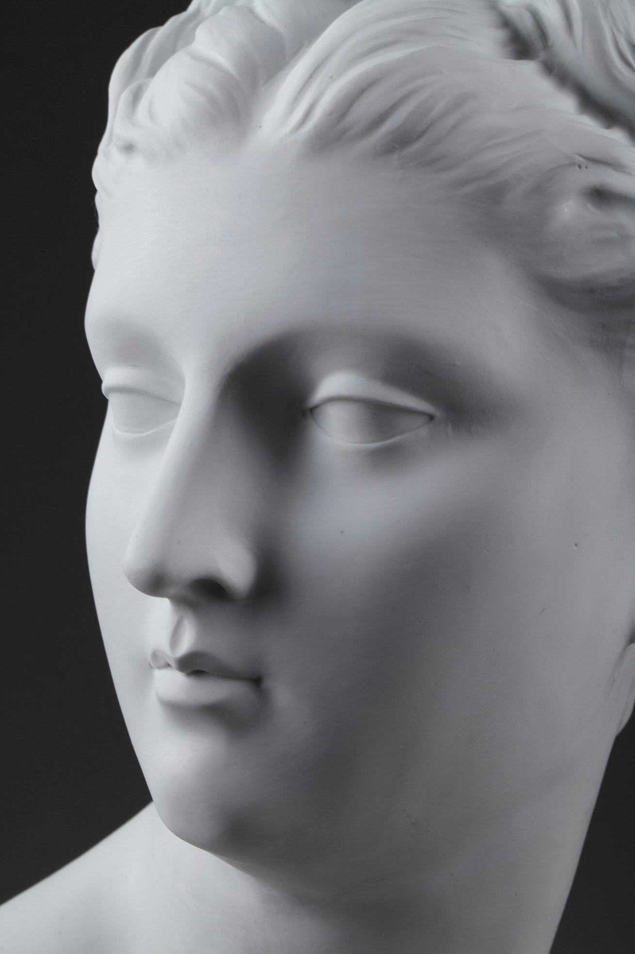 19th Century Bisque Bust: Diana the Huntress After Houdon 2