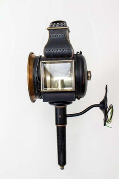 19th Century Black and Copper Carriage Light