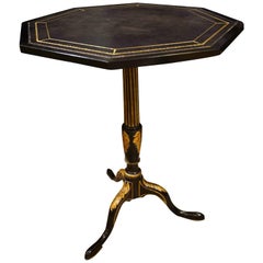 19th Century Black and Gold Japanned Tripod Writing Table