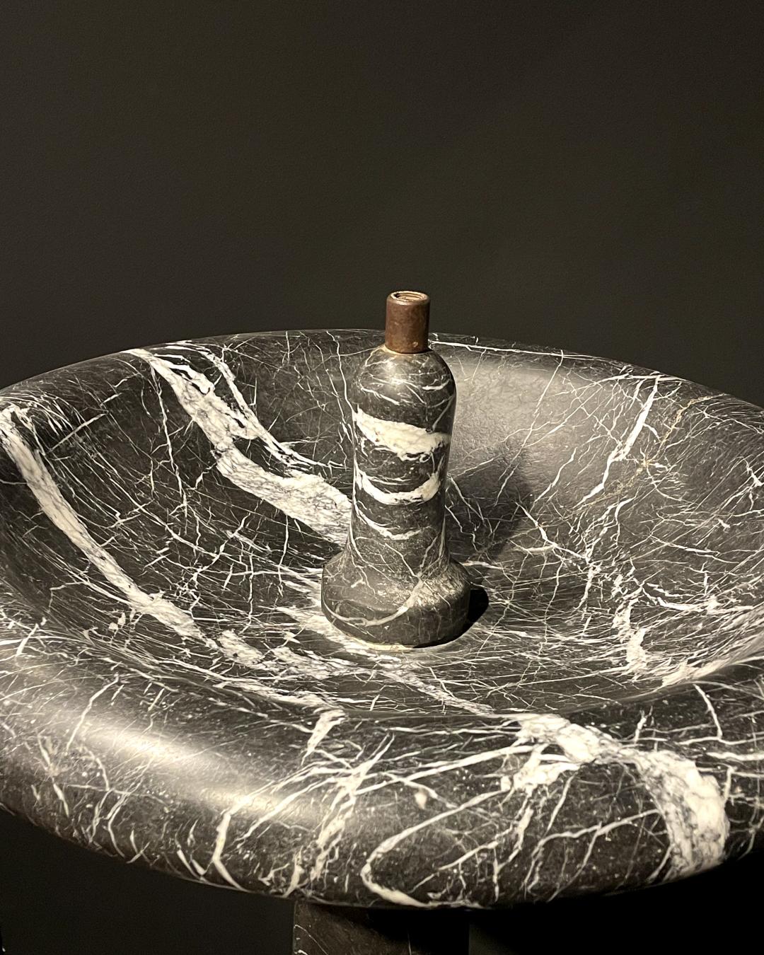 19th Century Black and Grey Marble Fountain For Sale 2