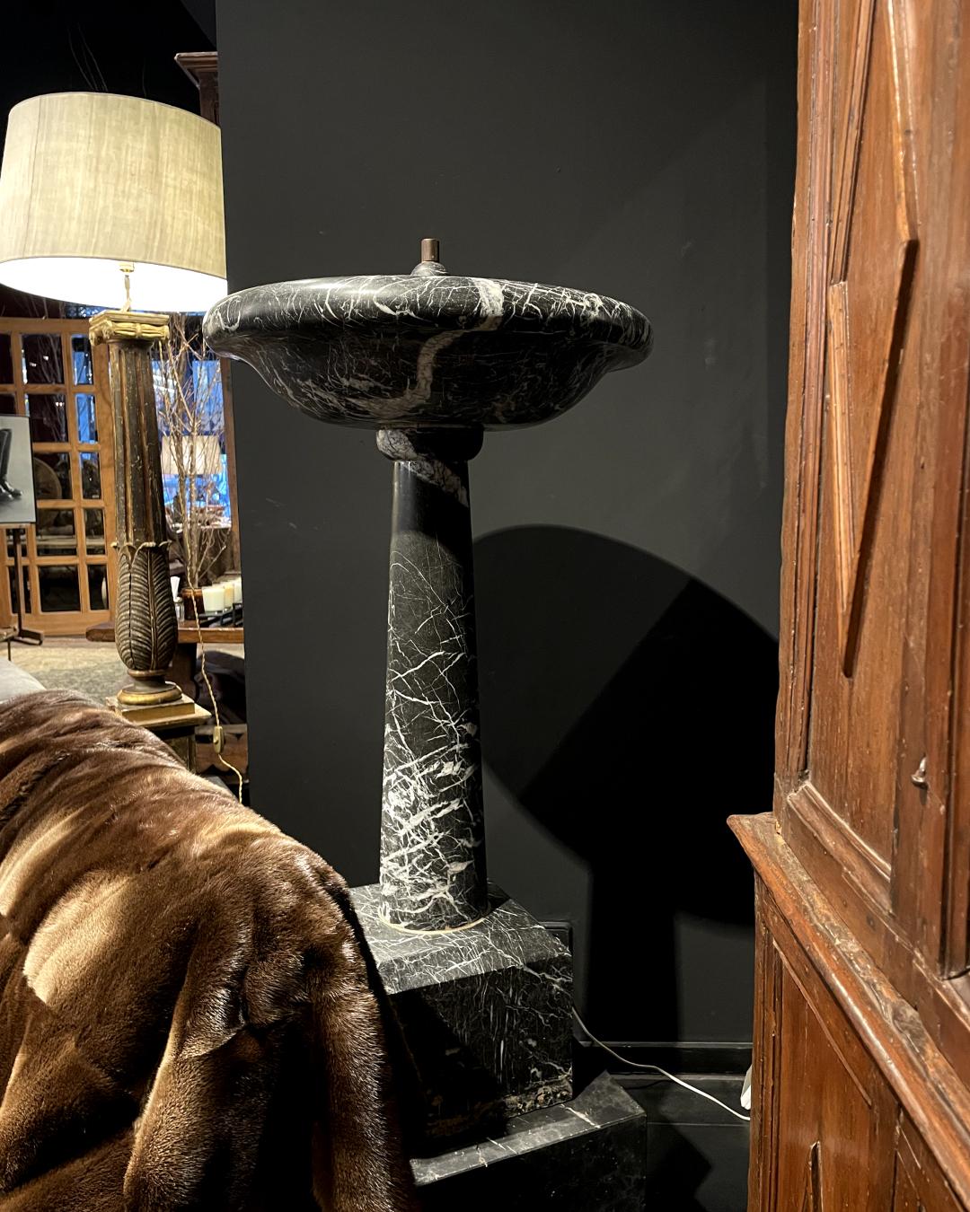 19th Century Black and Grey Marble Fountain For Sale 4