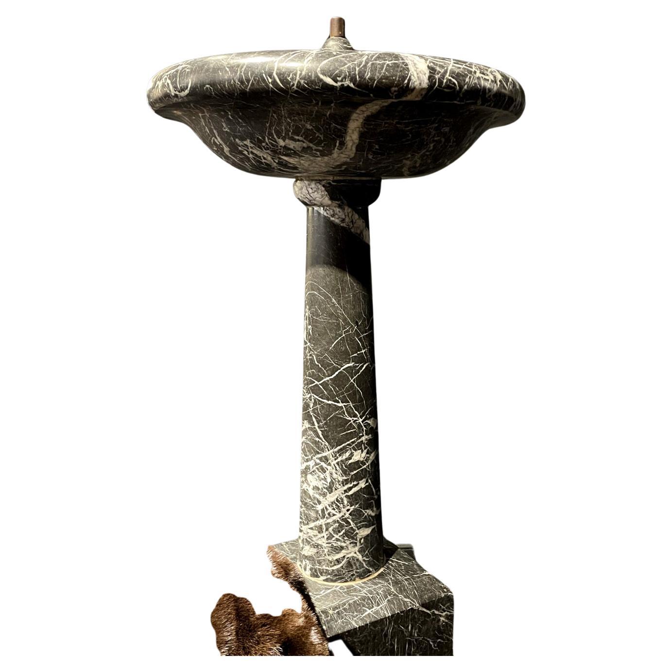 19th Century Black and Grey Marble Fountain For Sale