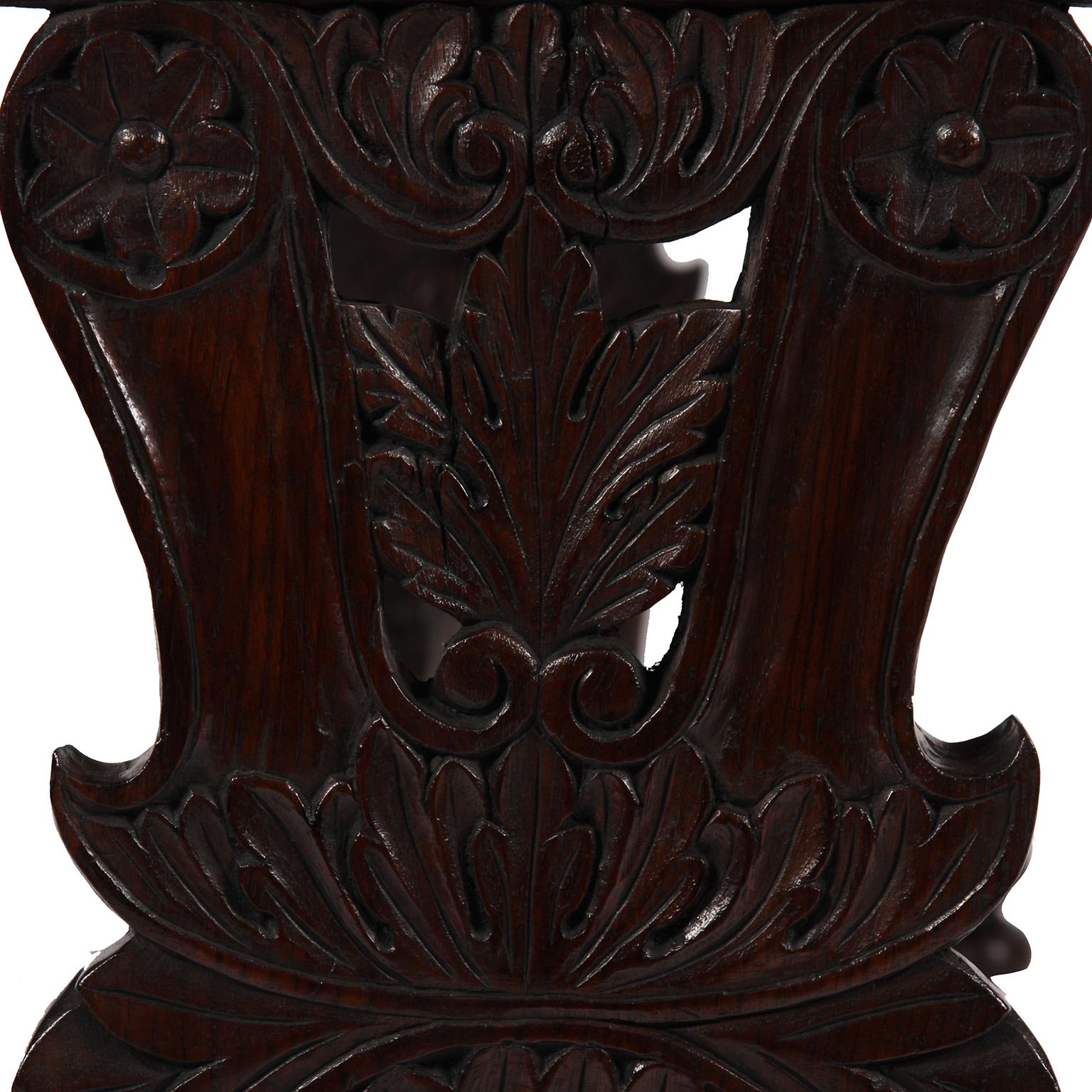 19th Century Black Anglo-Indian Carved Wood Desk 6