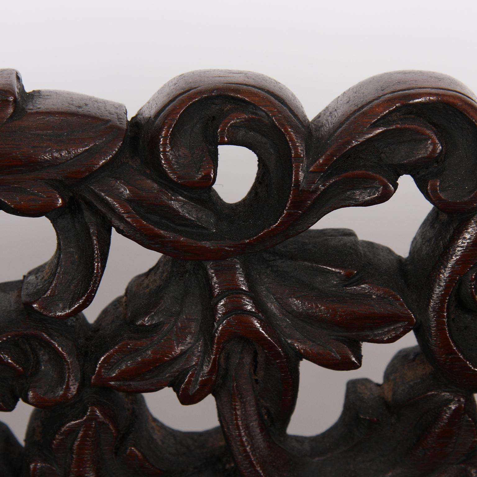 19th Century Black Anglo-Indian Carved Wood Desk 2