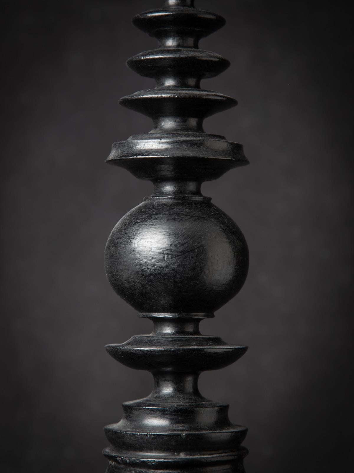 19th century Black antique Burmese offering vessel from Burma For Sale 6