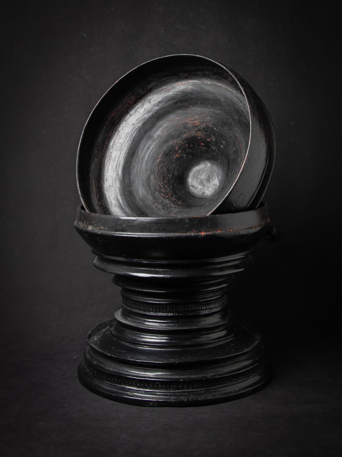 19th Century 19th century Black antique Burmese offering vessel from Burma For Sale