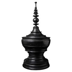 19th century Black antique Burmese offering vessel from Burma