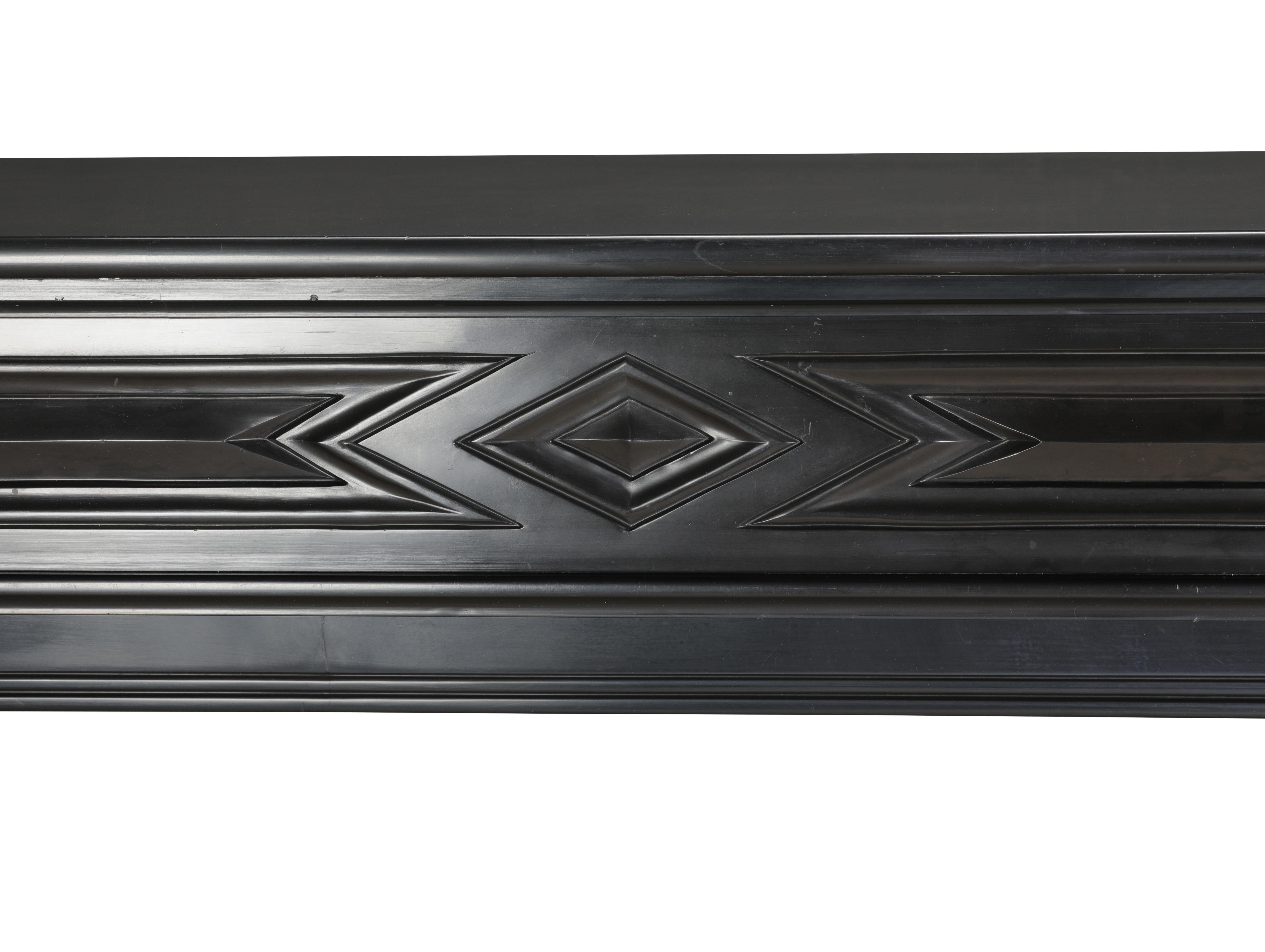 19th Century Black Belgian Marble Fireplace Mantel – Timeless French Elegance For Sale 8