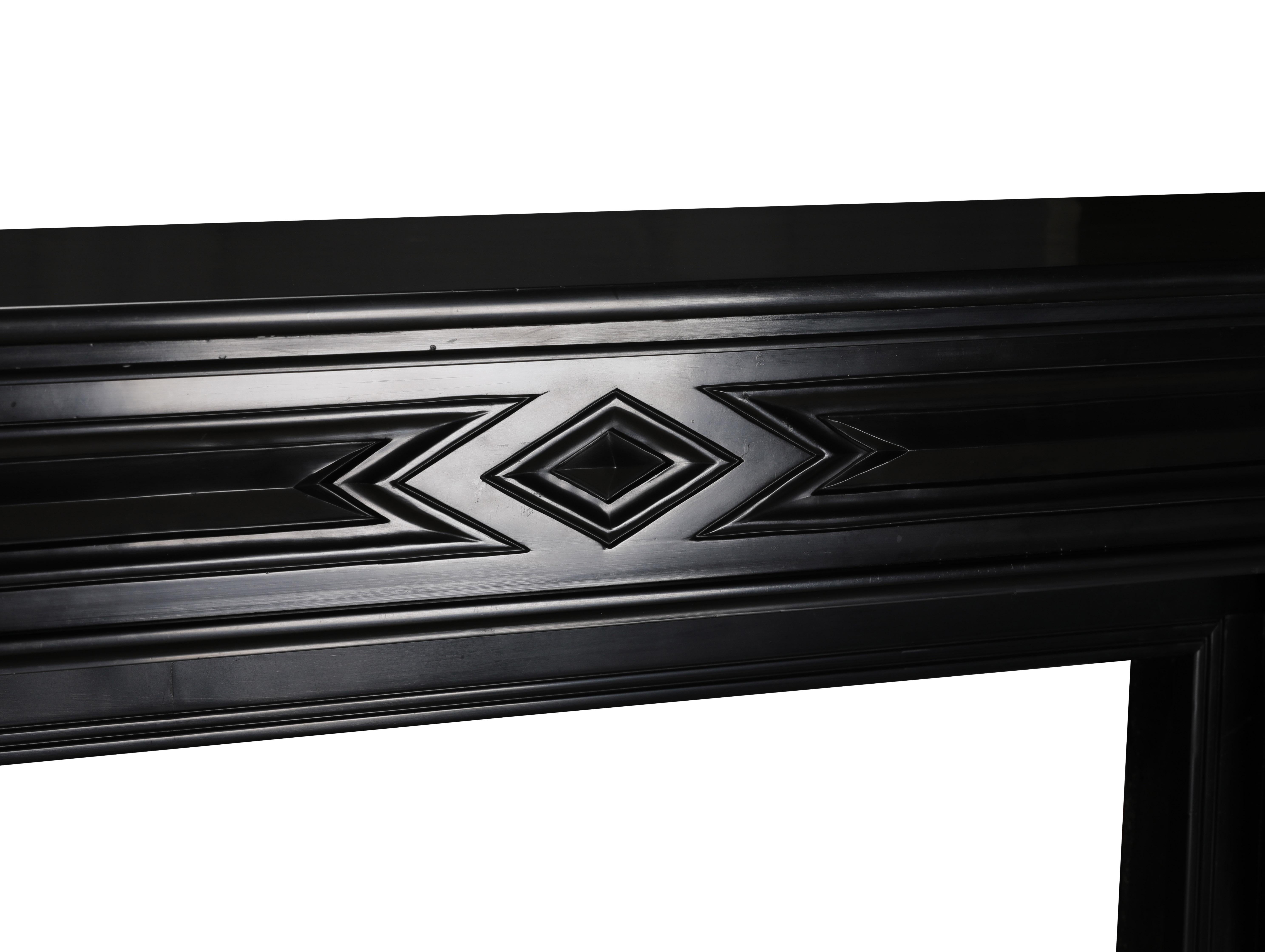19th Century Black Belgian Marble Fireplace Mantel – Timeless French Elegance For Sale 3