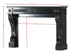 19th Century Black Belgian Marble Fireplace Mantel – Timeless French Elegance