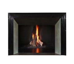 19th Century Black Belgian Marble Original Antique Fireplace Surround