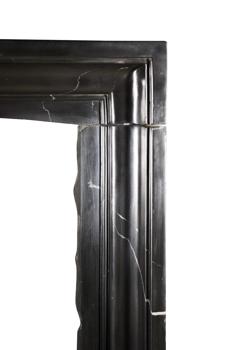 19th Century Black Belgian Marble Original Antique Fireplace