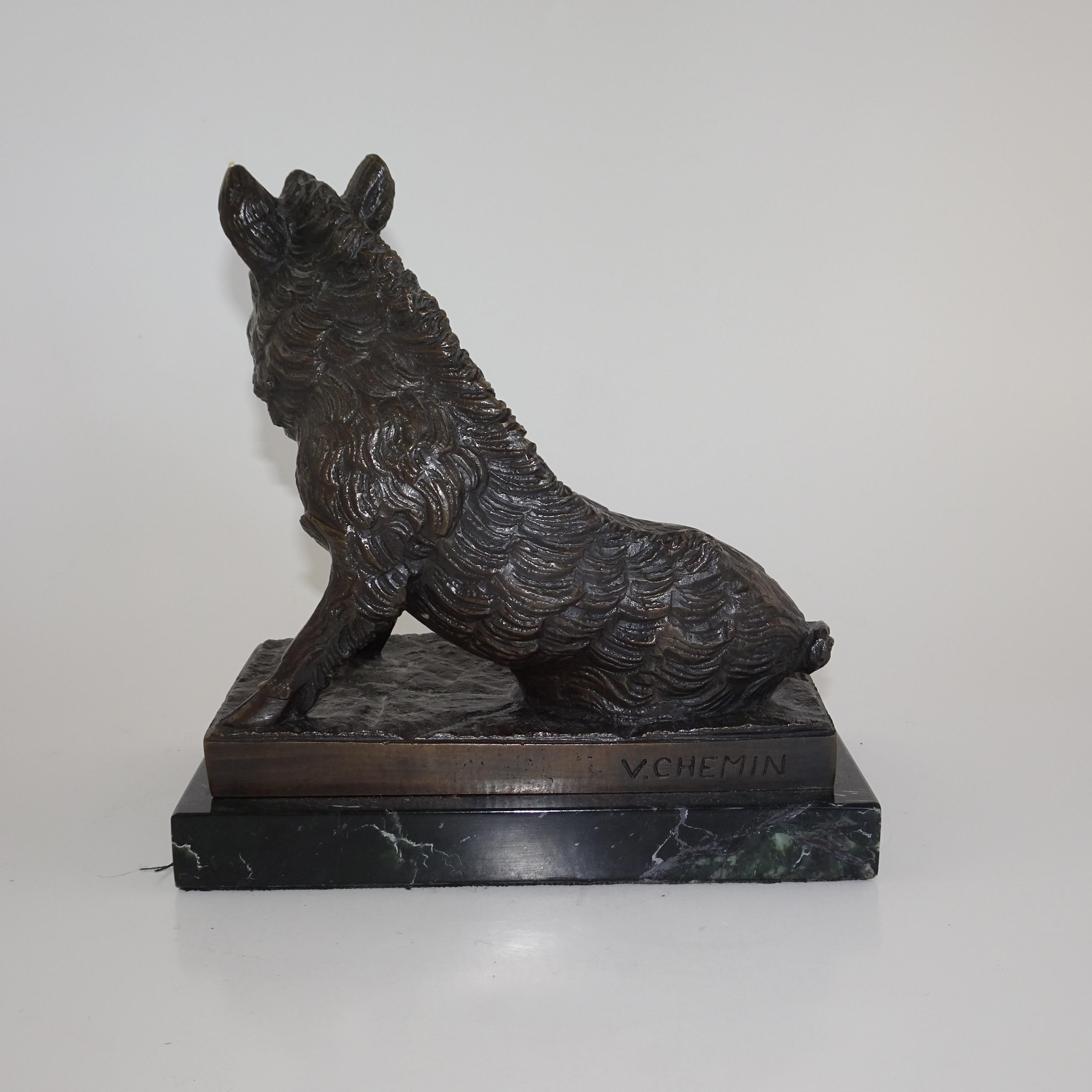 19th Century Black Bronze Boar Figurine Sculpted by Joseph Victor Chemin For Sale 1