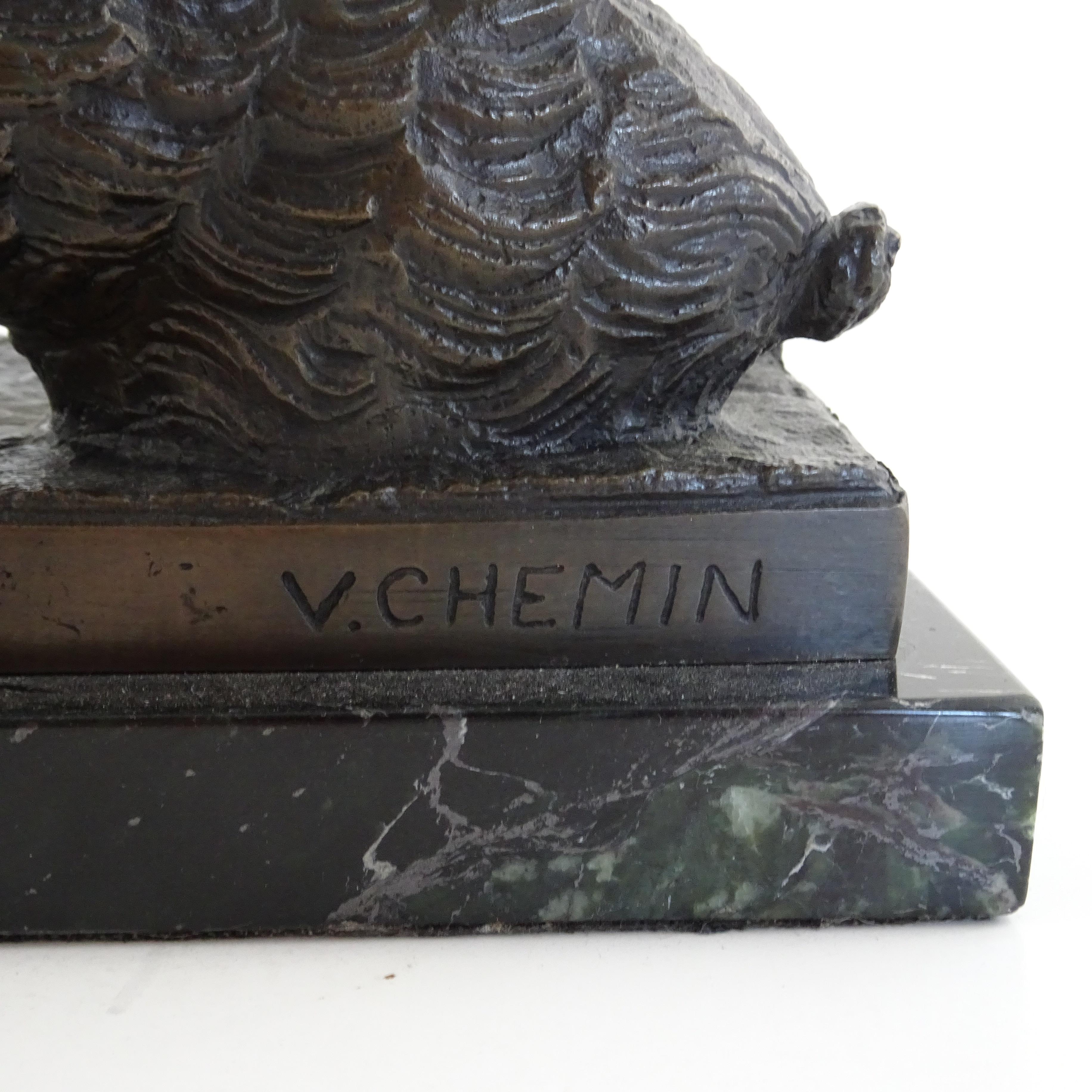 19th Century Black Bronze Boar Figurine Sculpted by Joseph Victor Chemin For Sale 2