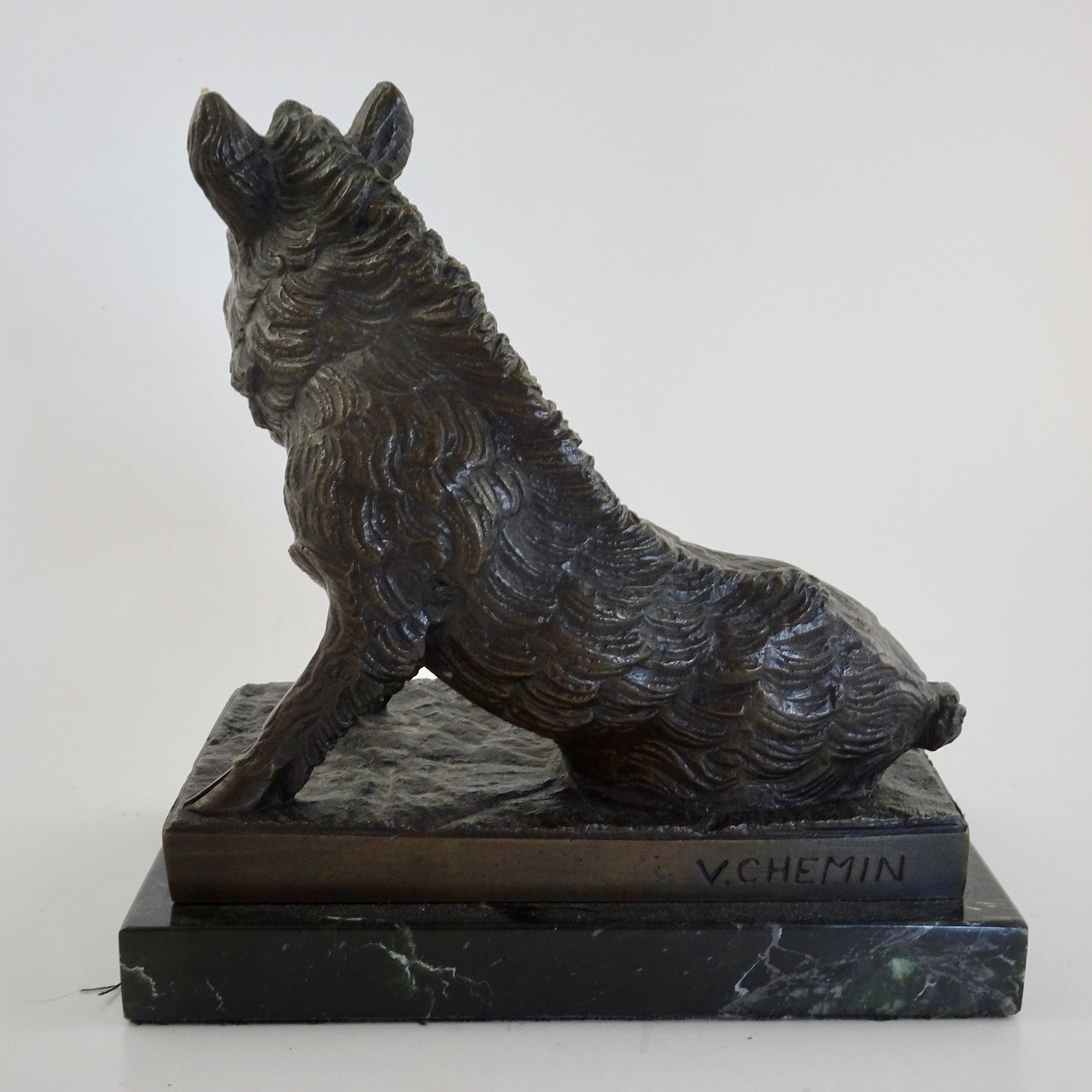 19th Century Black Bronze Boar Figurine Sculpted by Joseph Victor Chemin For Sale 3