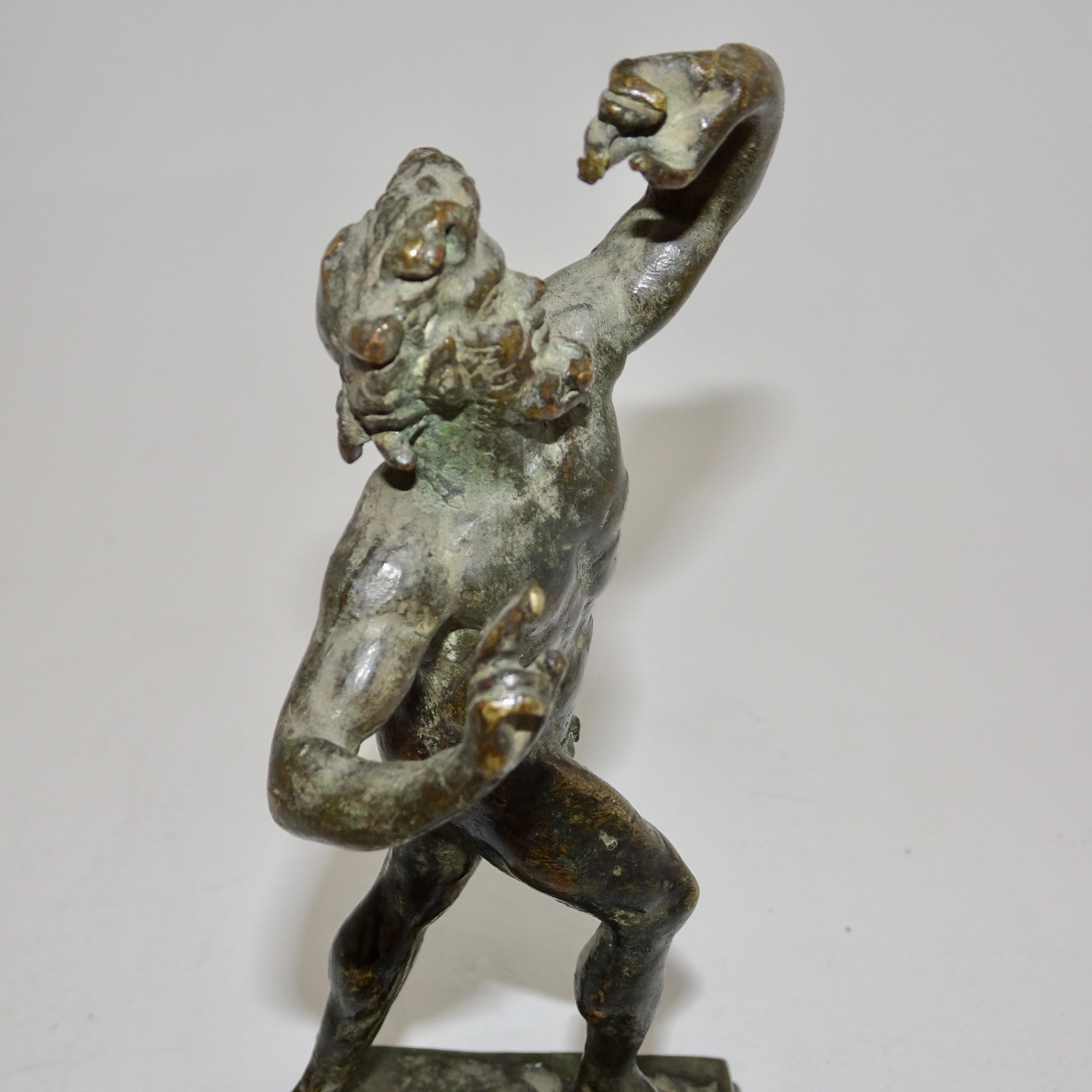 19th Century Black Bronze Statuette of Biblical Man on Black Base For Sale 2