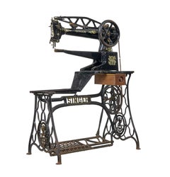 19th century black cast iron factory singer sewing machine