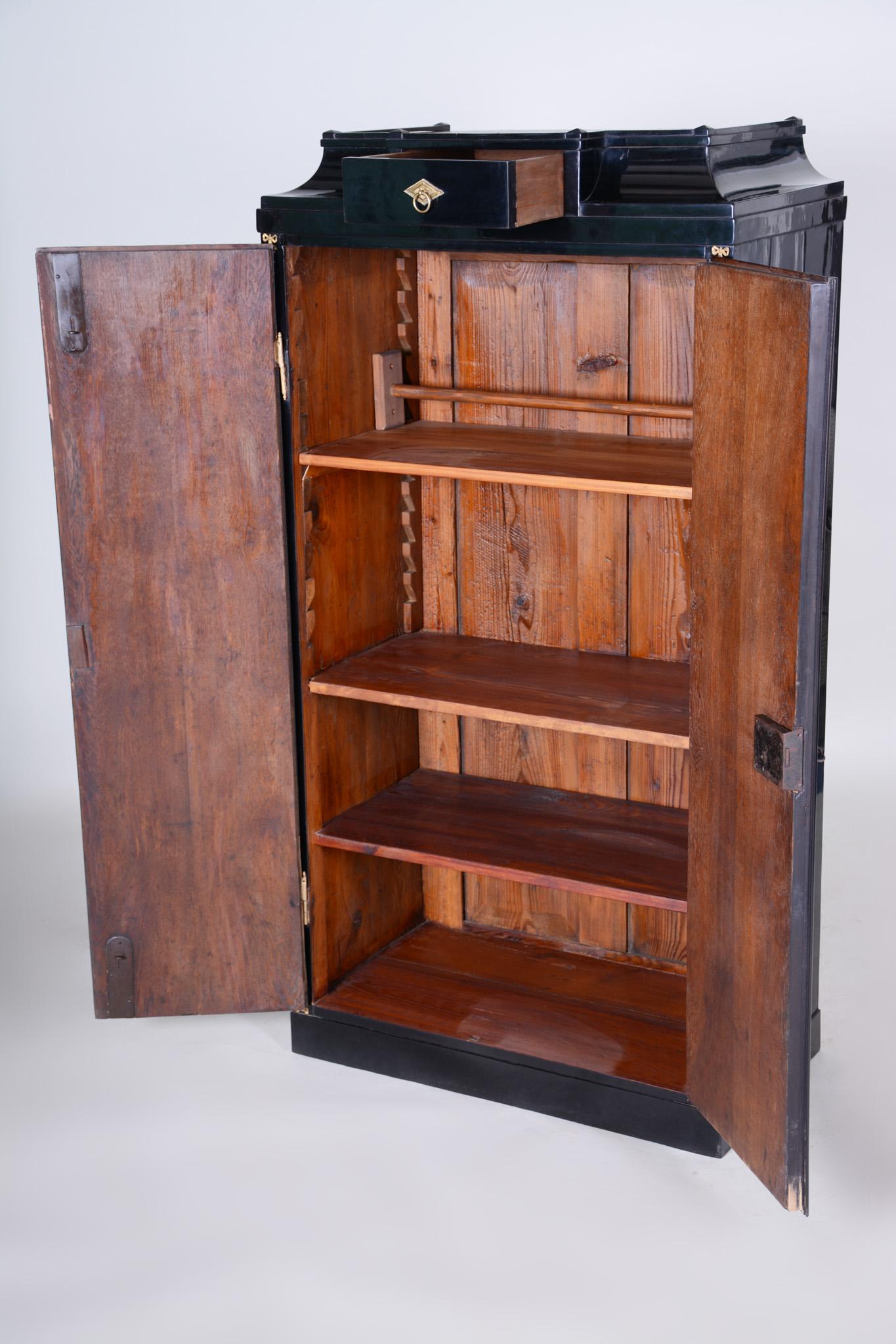 19th Century Black Empire Austrian Double-Door Bookcase, Vien, Pear wood 1