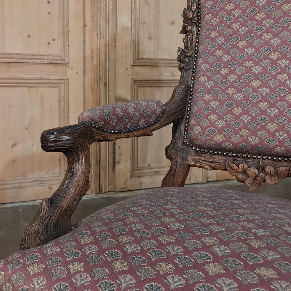 Fabric 19th Century Black Forest Armchair