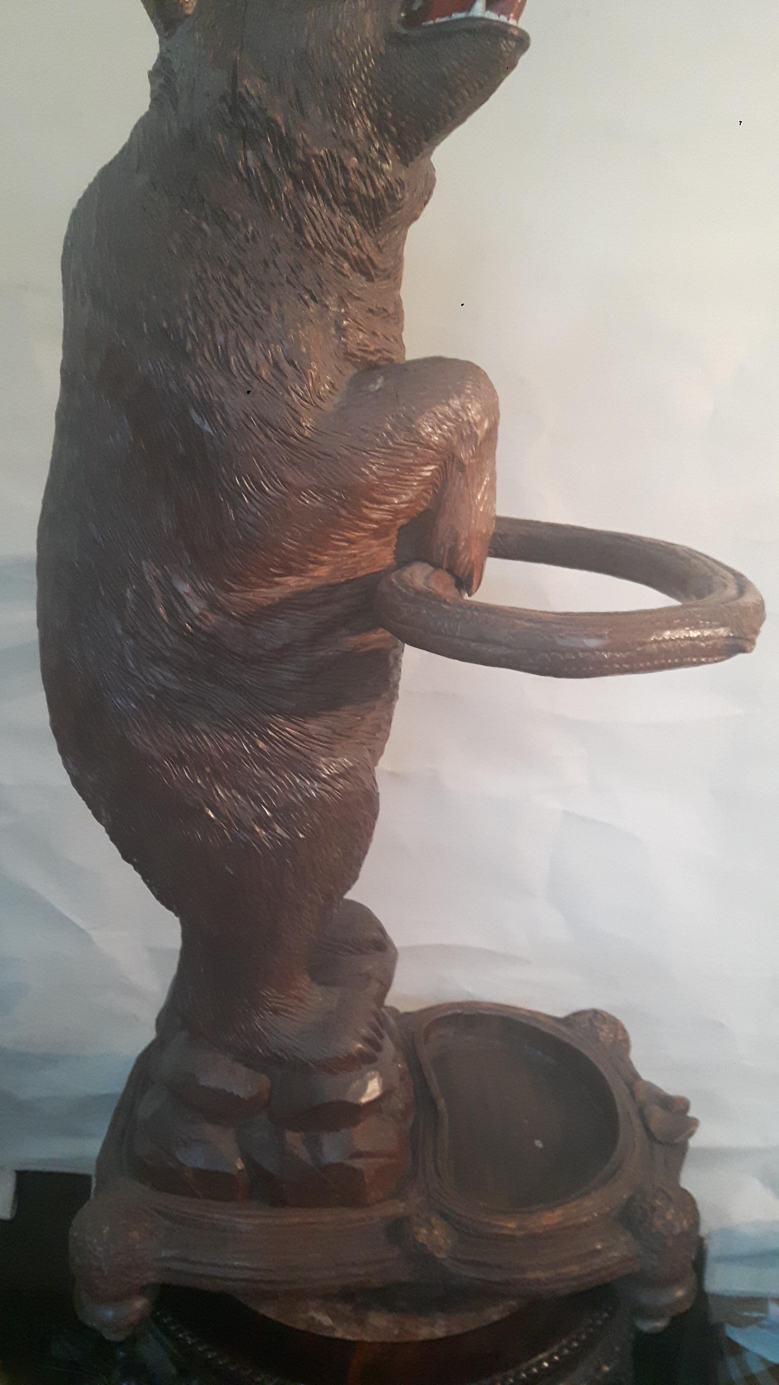 Carved 19th Century Black Forest Bear For Sale