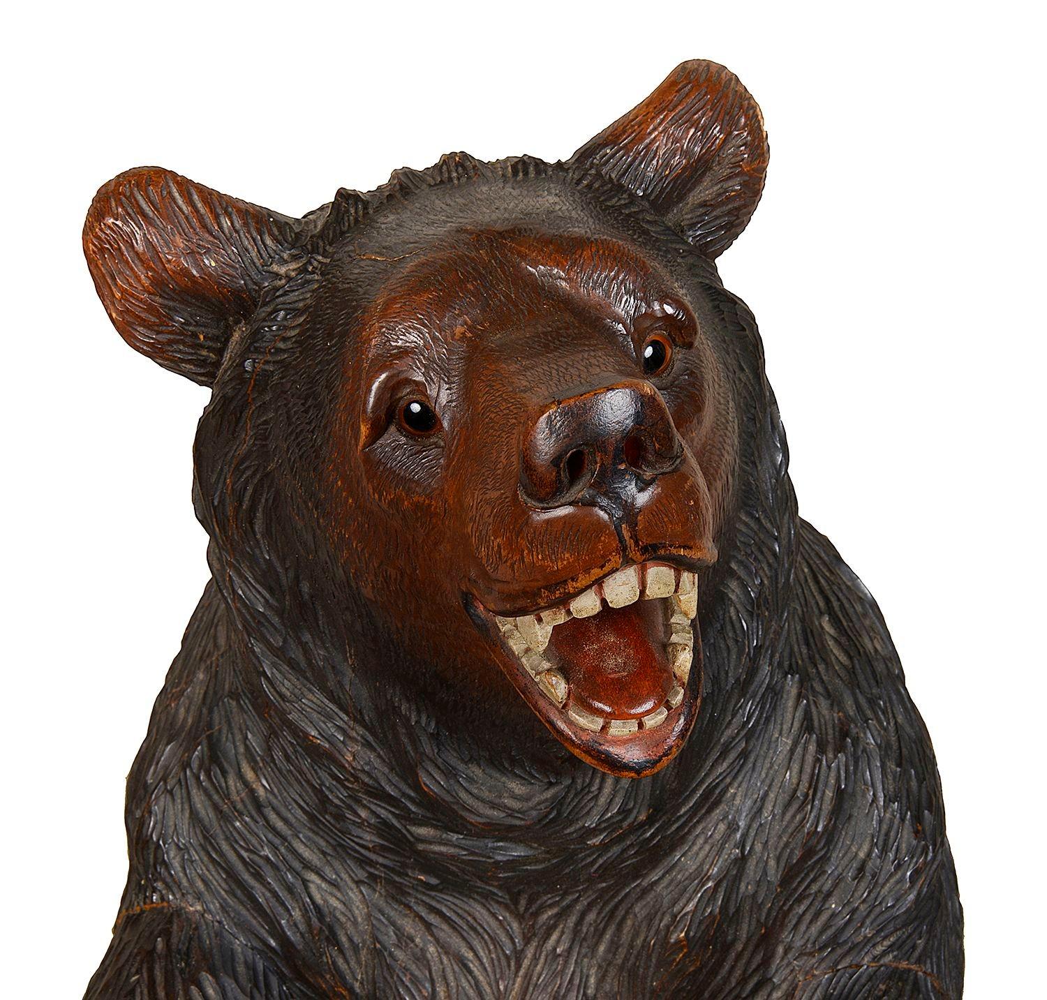 Swiss 19th Century Black Forest Bear hall stand For Sale
