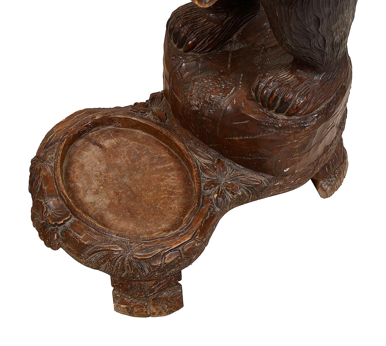 Softwood 19th Century Black Forest Bear hall stand For Sale