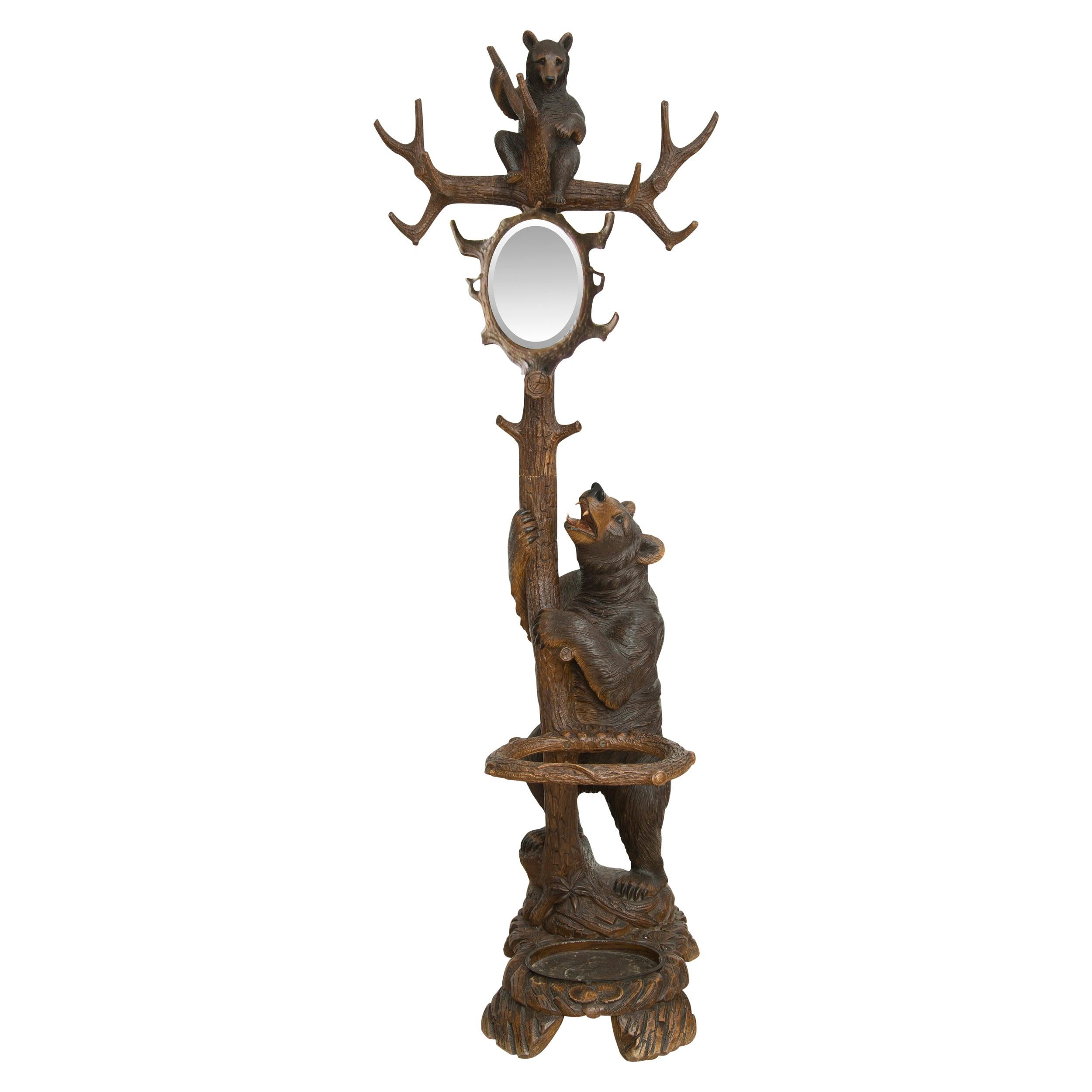 19th Century Black Forest Bear Hall Stand For Sale