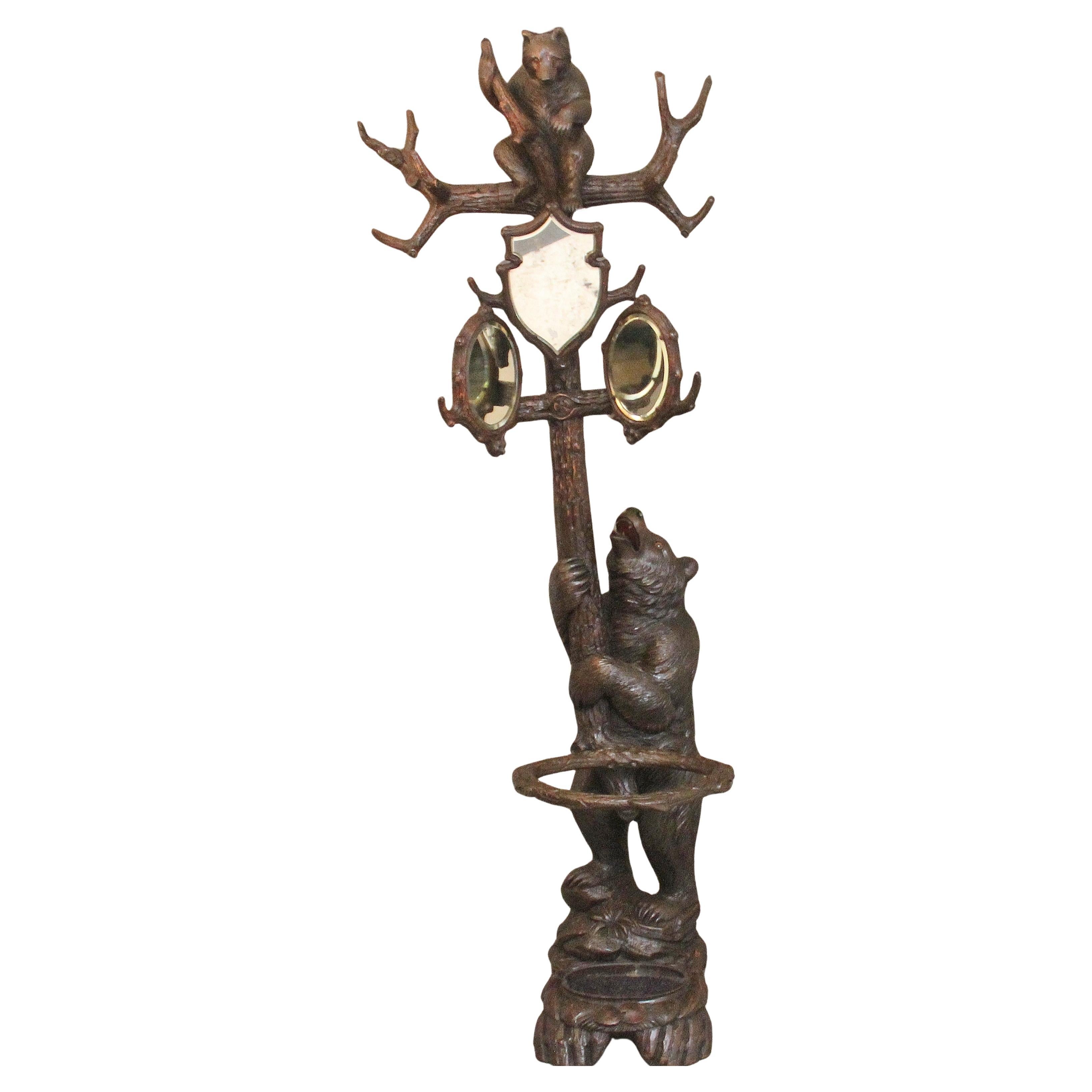 19th Century black forest bear hall stand