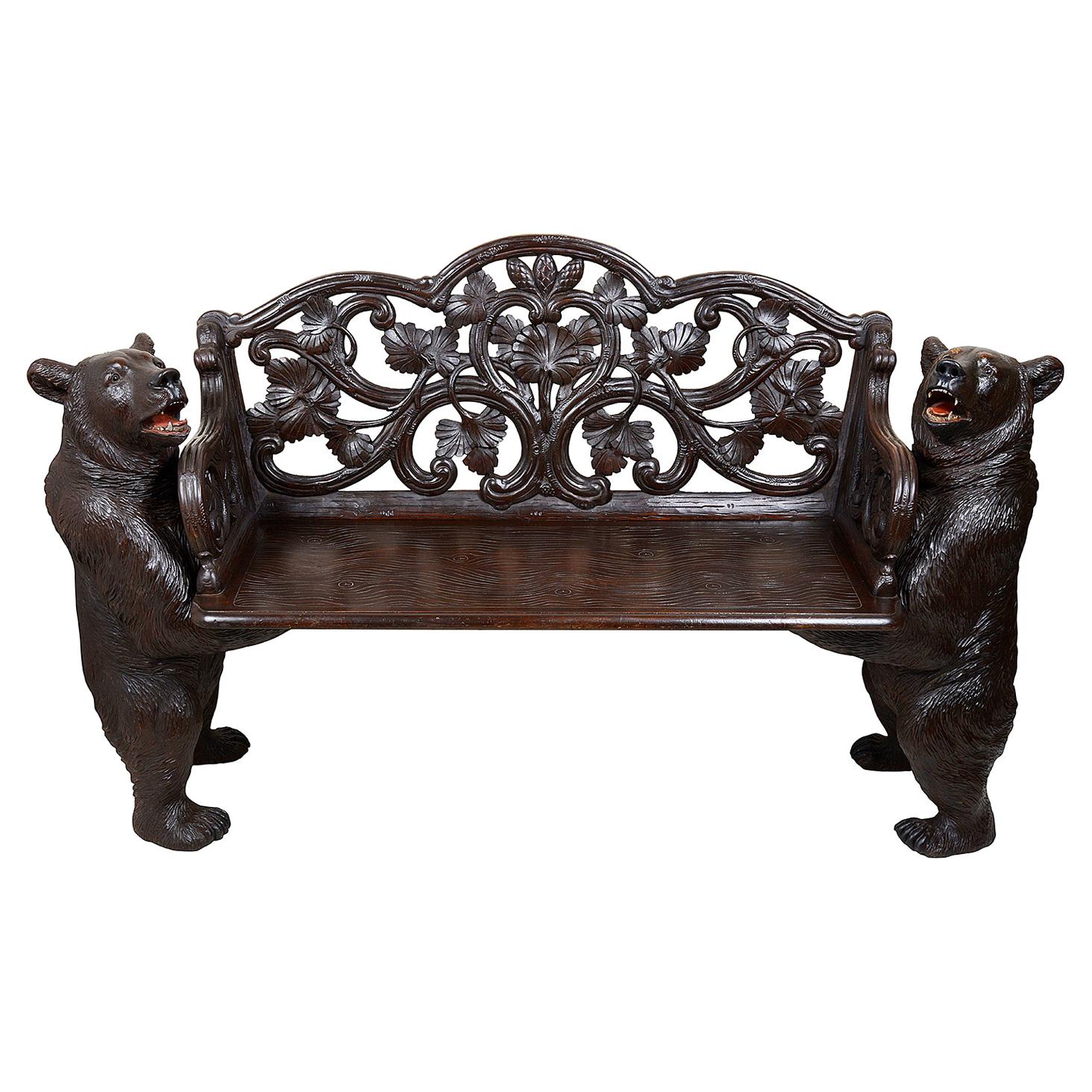 Black Forest Bear Bench at 1stDibs