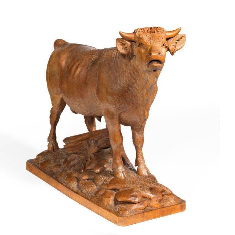 Bois Le taureau de la Forêt-Noire du 19ème siècle en vente