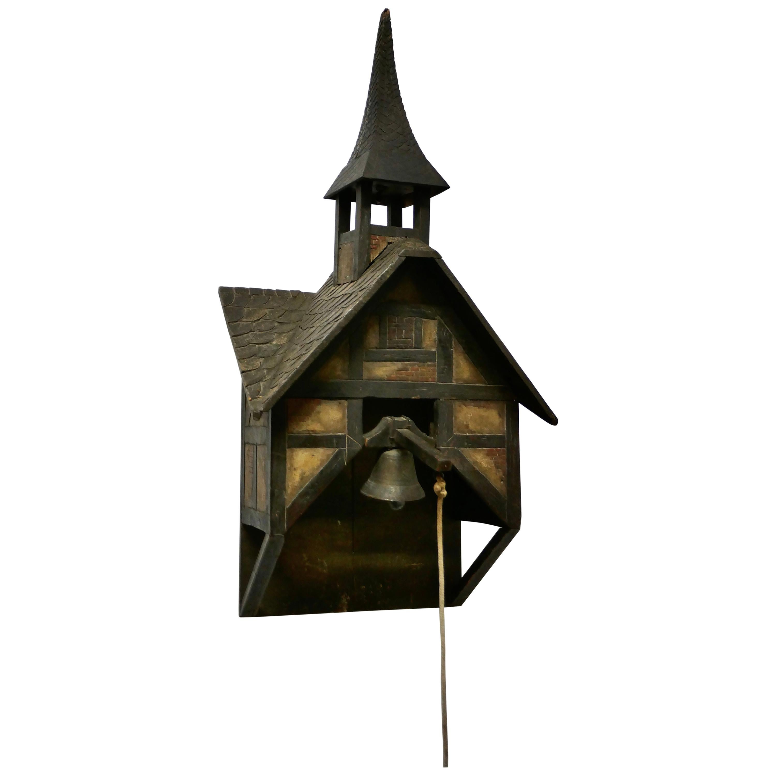 19th Century Black Forest Carved Alpine Front Door Bell