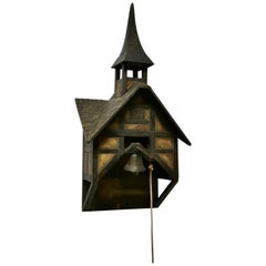 Antique 19th Century Black Forest Carved Alpine Front Door Bell