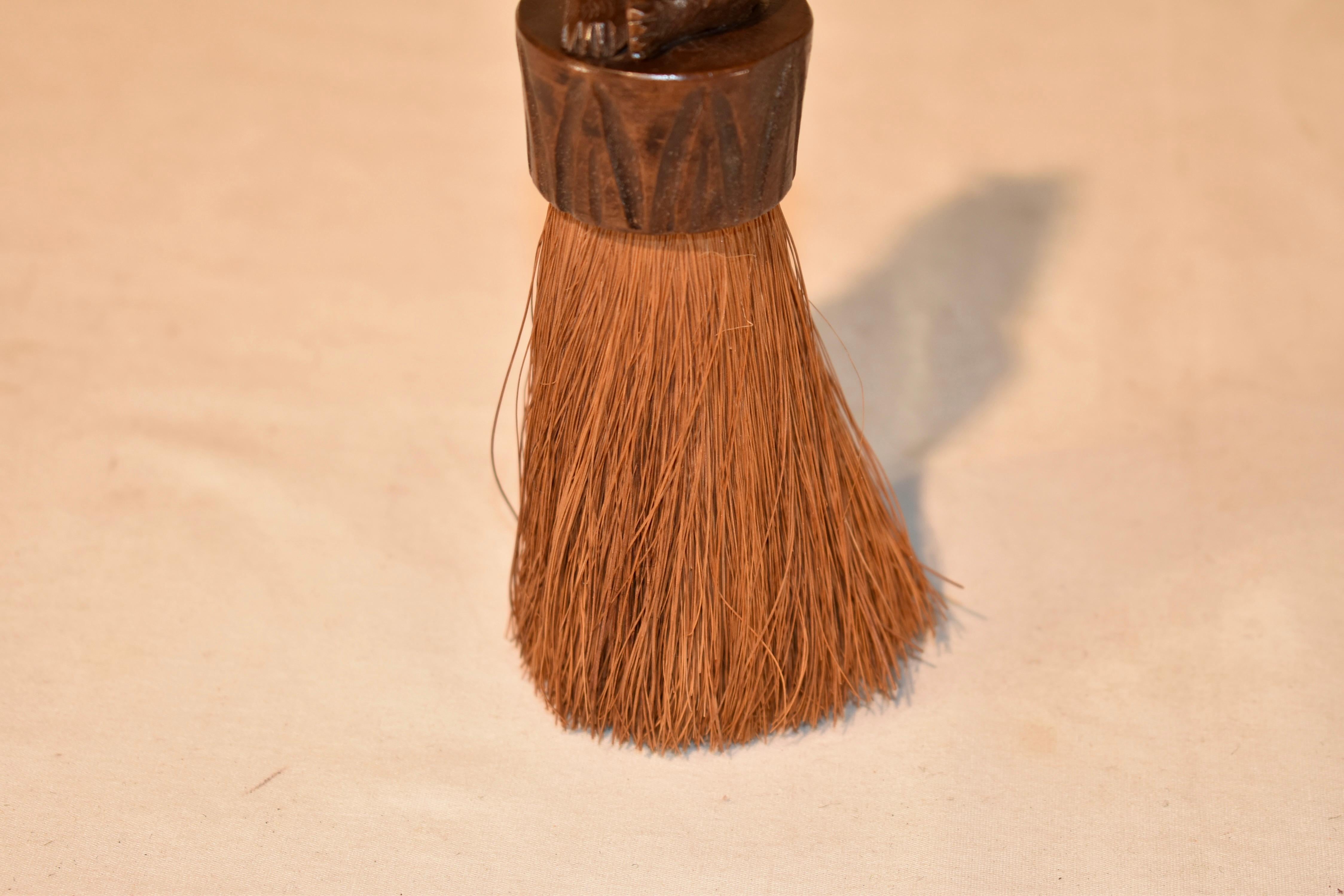 Swiss 19th Century Black Forest Carved Bear Brush For Sale
