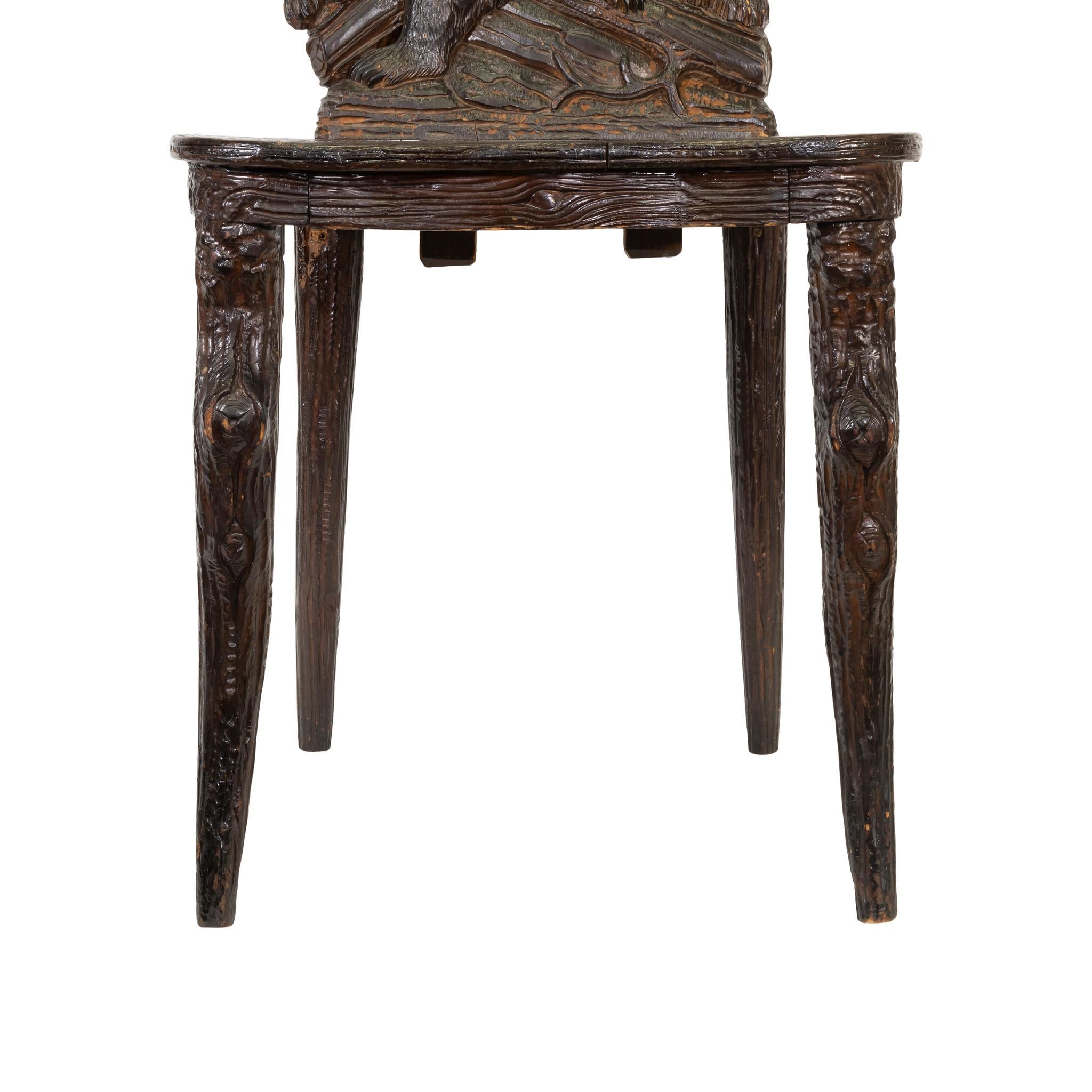 Schwarzwälder geschnitzter Bär-Stuhl aus dem 19. Jahrhundert (Schwarzwald) im Angebot
