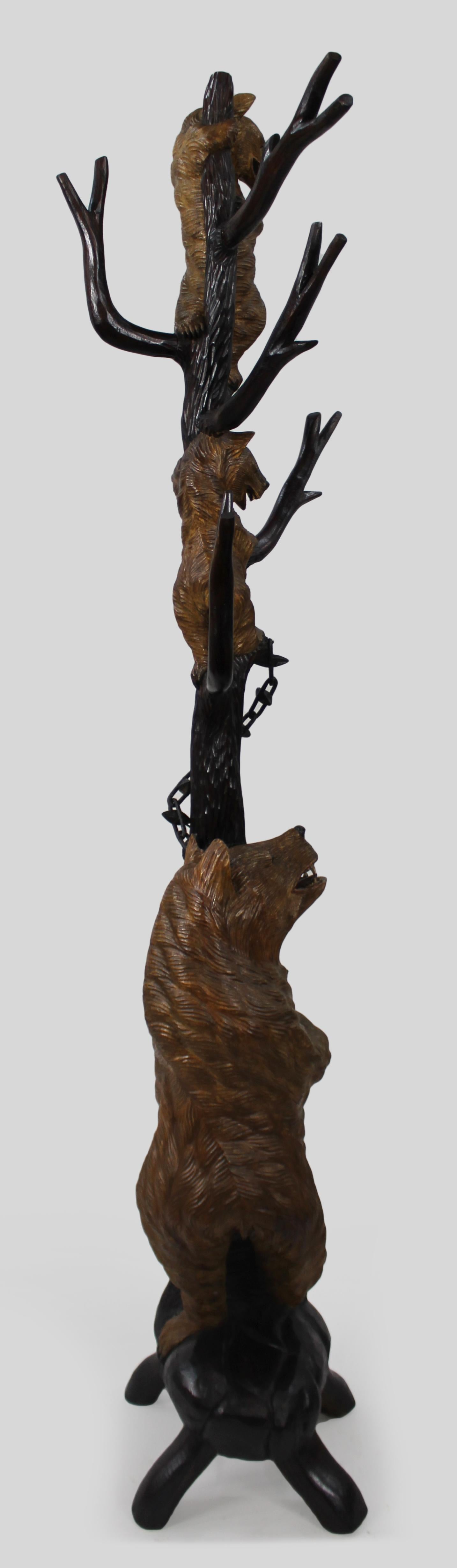 German 19th Century Black Forest Carved Bear Coat Stand For Sale