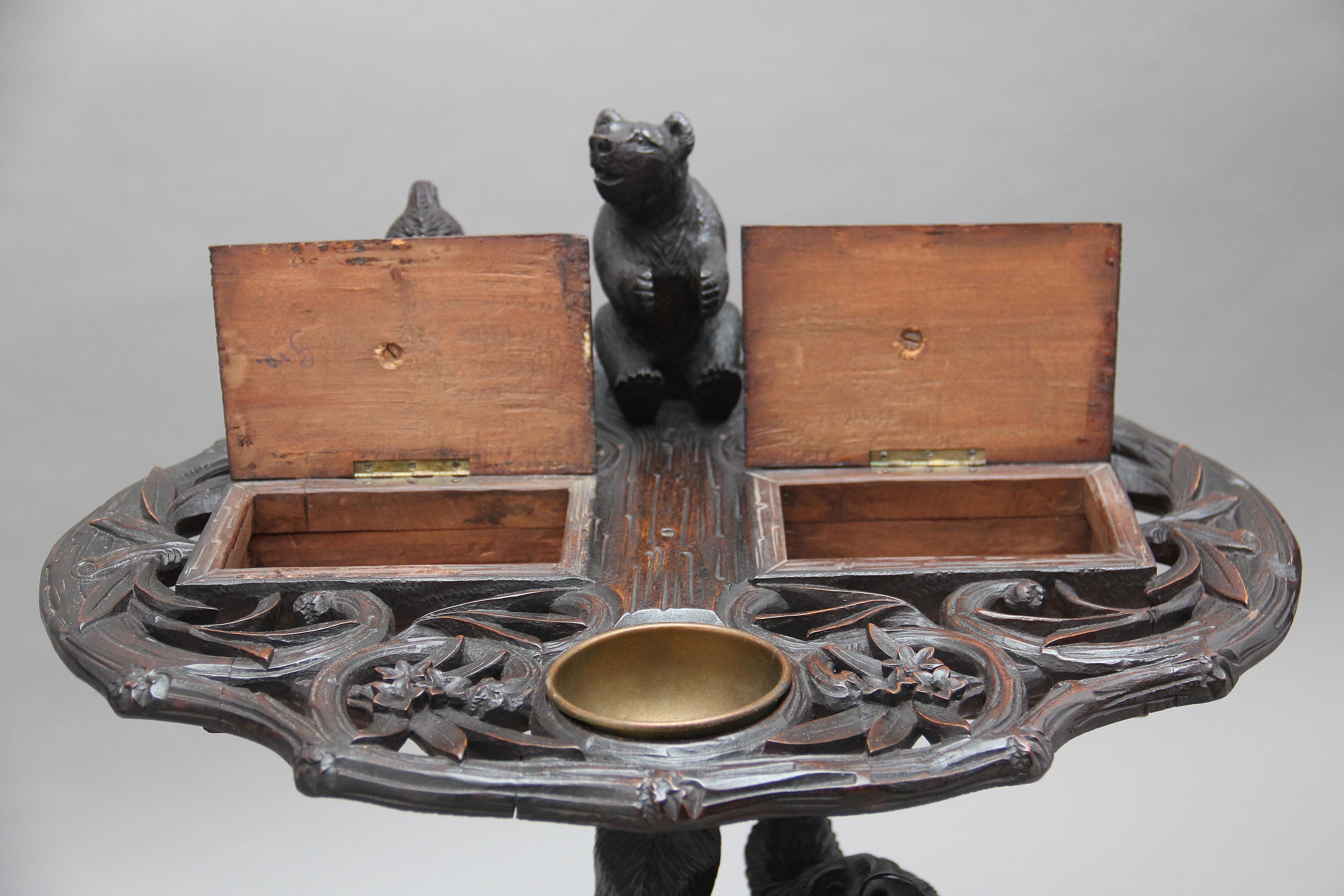 19th Century Black Forest Carved Bear Smokers Stand 4