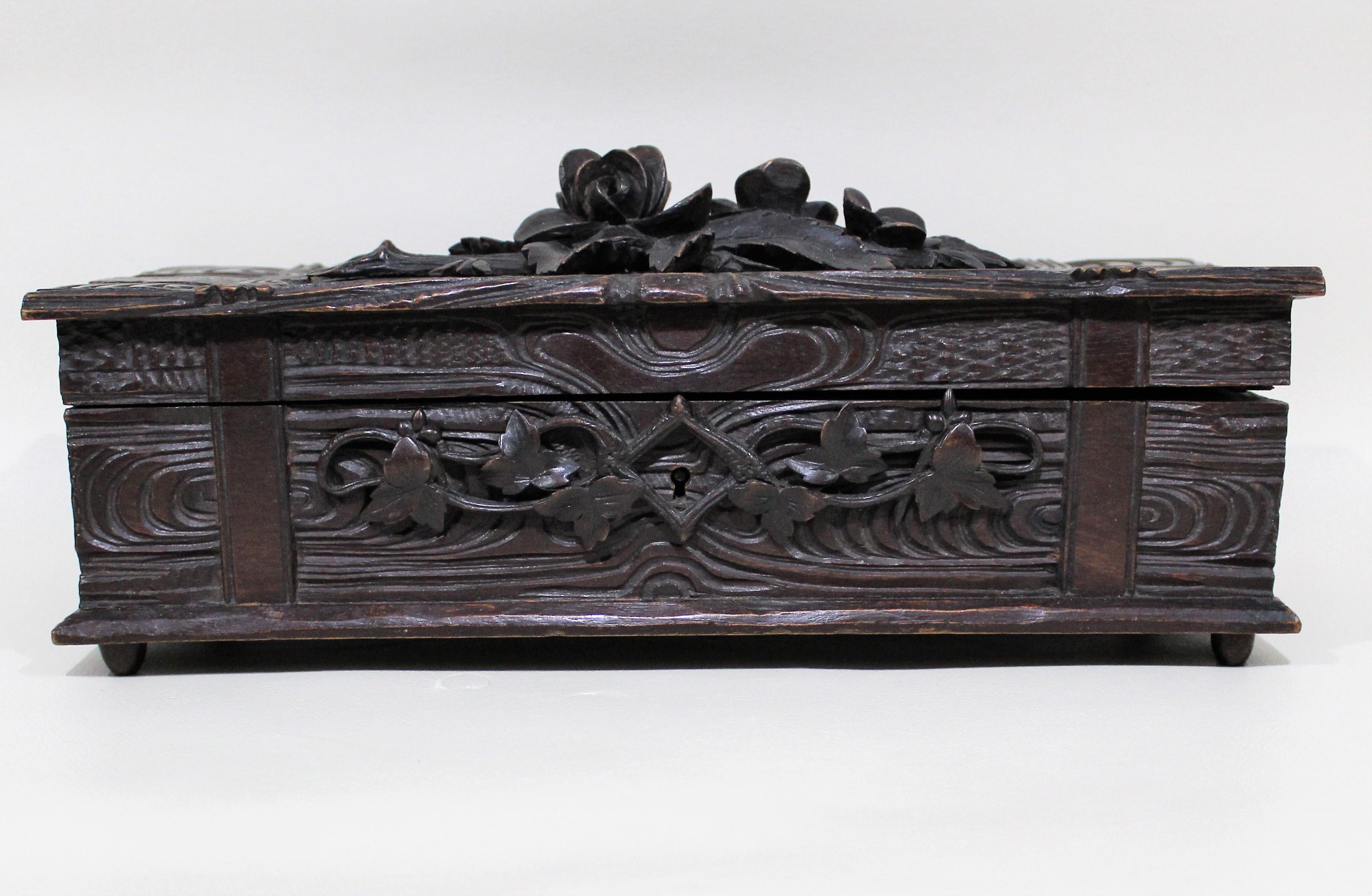 19th century Black Forest carved box.