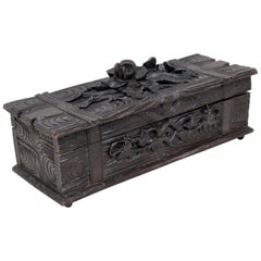 Antique 19th Century Black Forest Carved Box