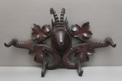 19th Century black forest carved coat rack
