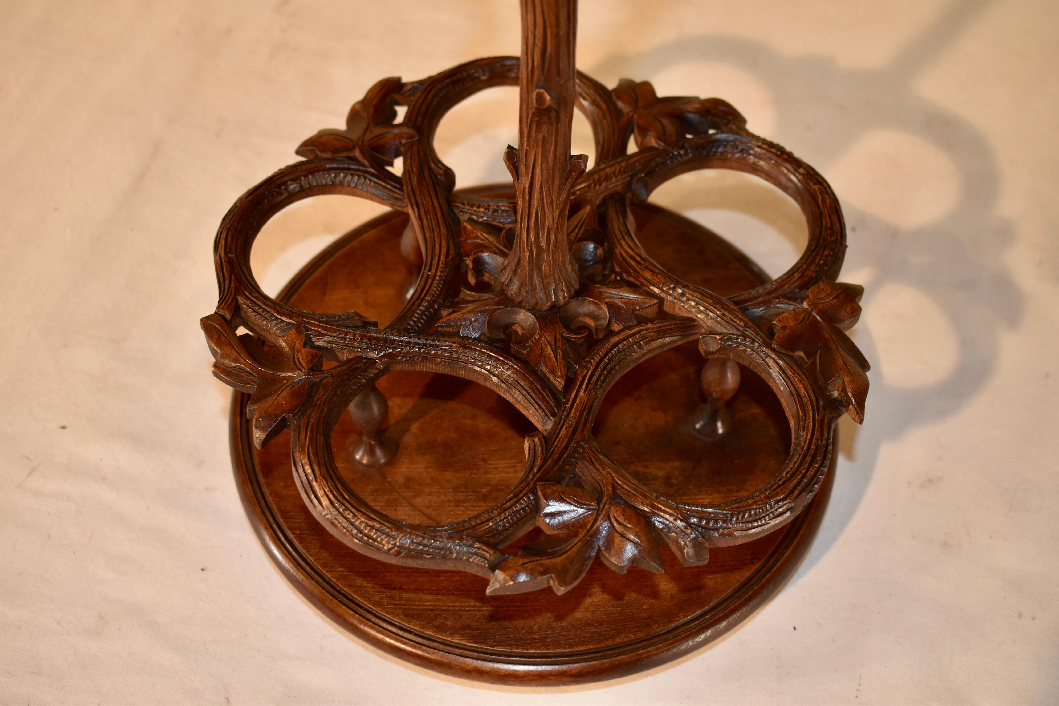 19th Century Black Forest Carved Cordial Set In Good Condition For Sale In High Point, NC